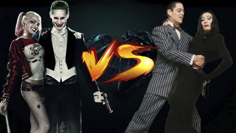The Joker and Harley vs Gomez and Morticia